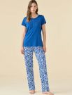 Pigiama manica corta e pantalone lungo Noidinotte - bianco blu