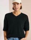 Pullover traforato con maniche a tre ... - green