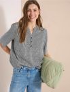 Camicia manica corta con scollo alla ... - verde