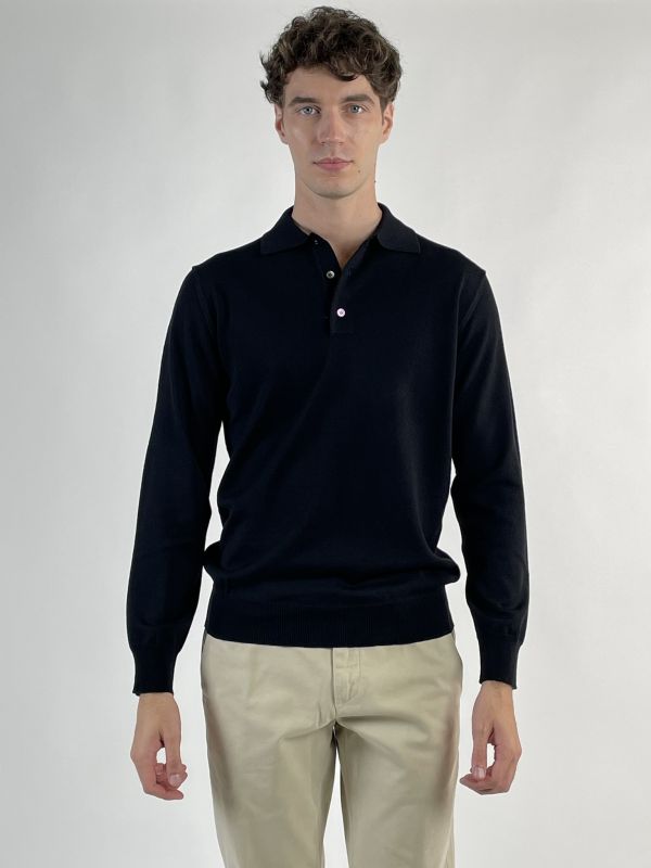 Polo manica lunga Morgano - nero