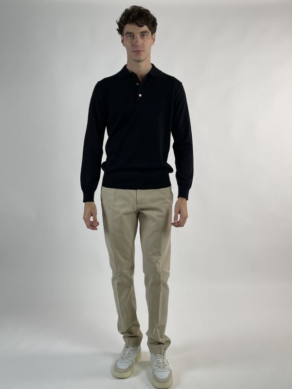 Polo manica lunga Morgano - nero