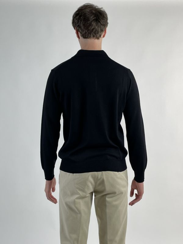 Polo manica lunga Morgano - nero