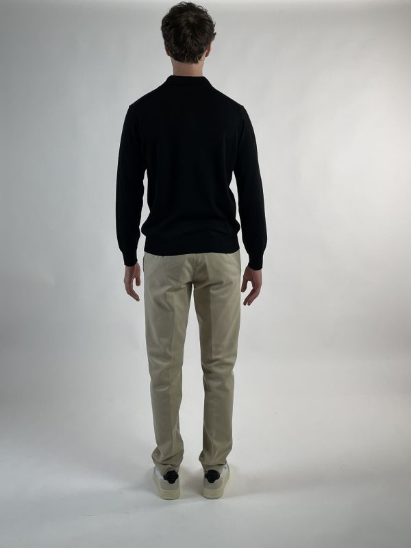 Polo manica lunga Morgano - nero