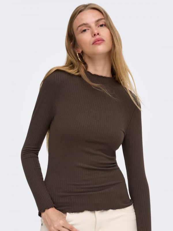 Maglia manica lunga Only - cioccolato