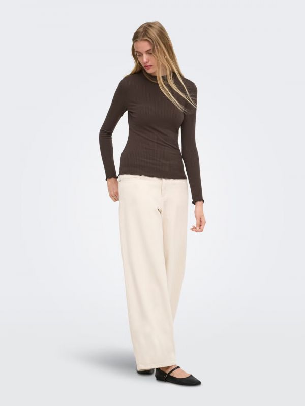 Maglia manica lunga Only - cioccolato
