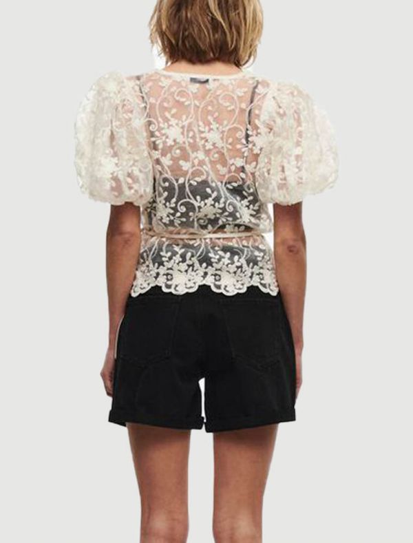 Maglia manica corta - crema