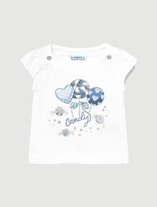T-shirt manica corta Mayoral - bianco cielo