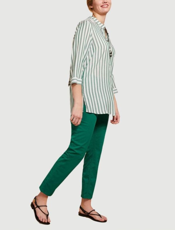 Camicia manica corta conformata Persona - bianco verde