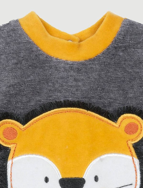 Tutina in ciniglia Chicco - grigio giallo