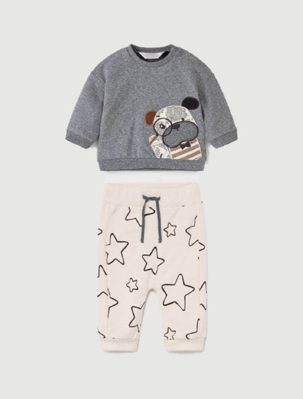 Completo 2 pezzi Newborn - grigio