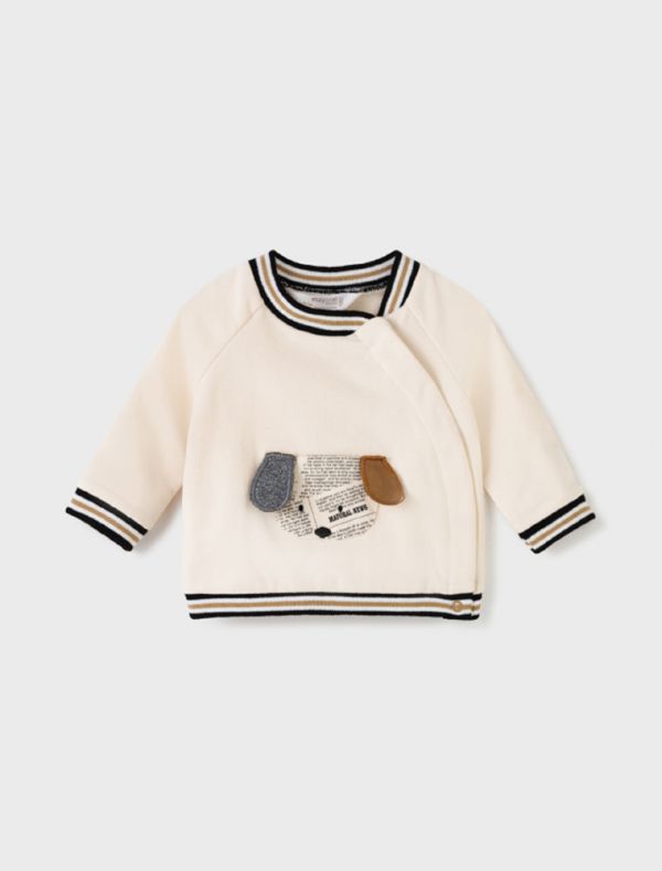 Maglia in felpa Newborn - panna