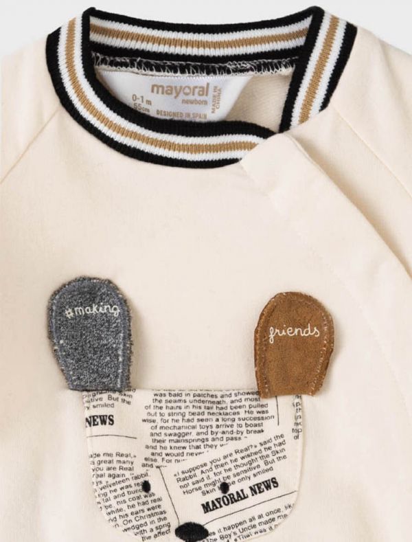 Maglia in felpa Newborn - panna