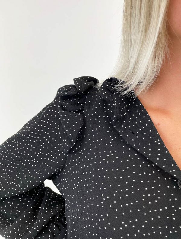 Camicia manica lunga Artigli - nero panna