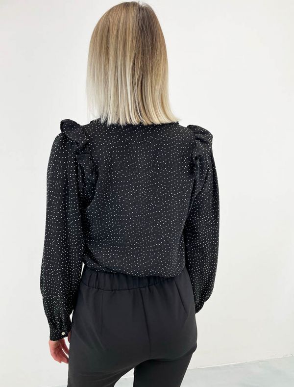 Camicia manica lunga Artigli - nero panna