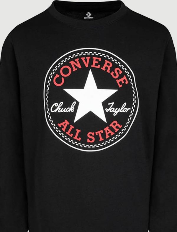T-shirt manica lunga sportiva Converse - nero