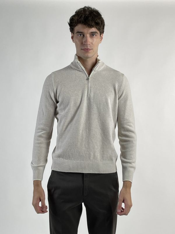 Lupetto zip Gran Sasso - latte