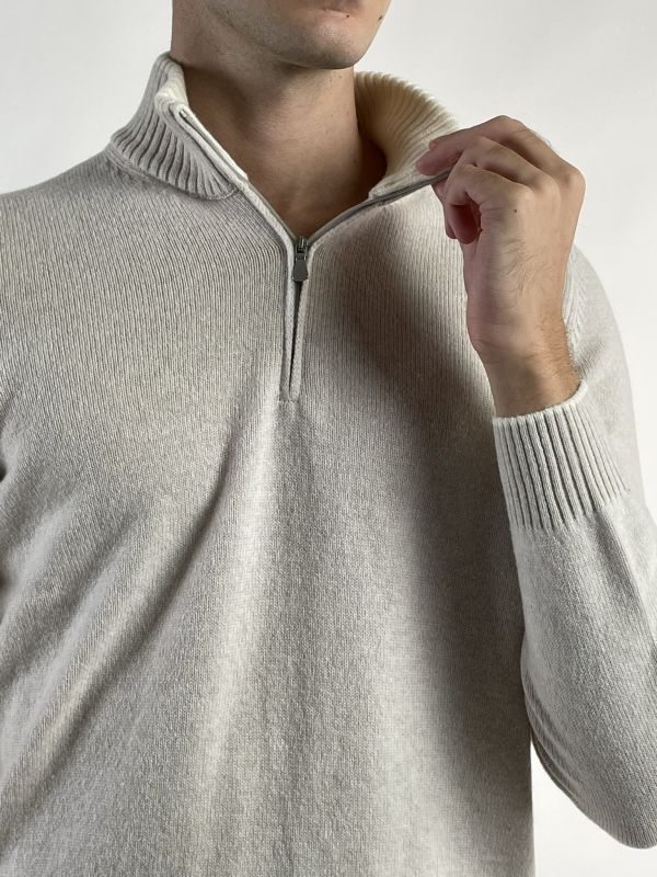 Lupetto zip Gran Sasso - latte