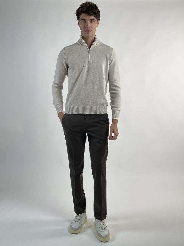 Lupetto zip Gran Sasso - latte