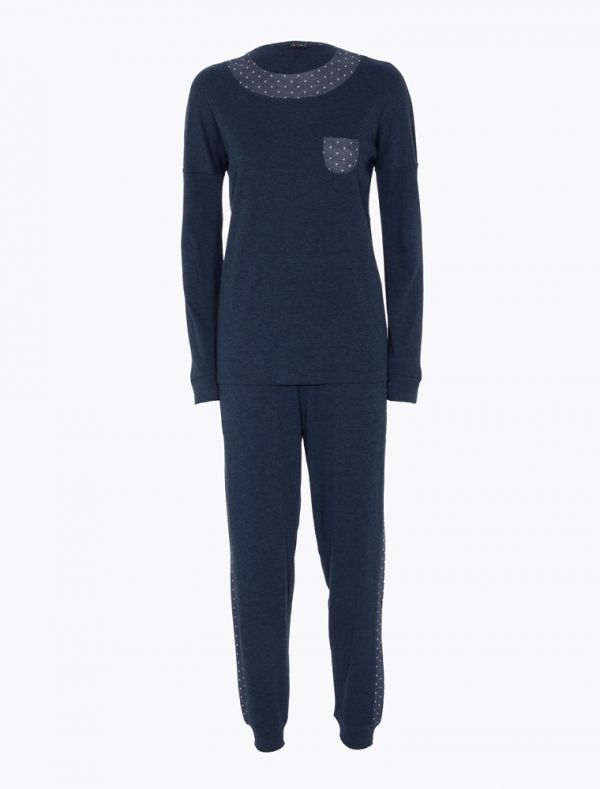Pigiama lungo Lovable - blu melange