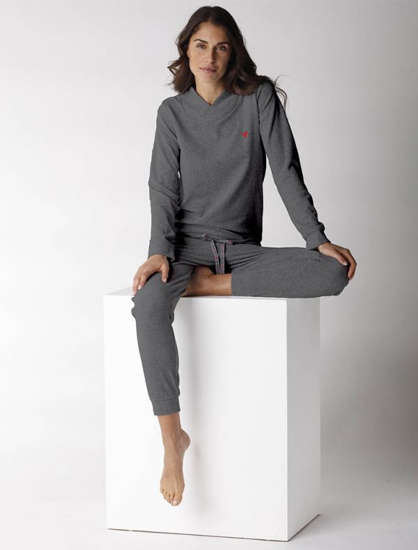 Pigiama in coral Lovable - grigio melange