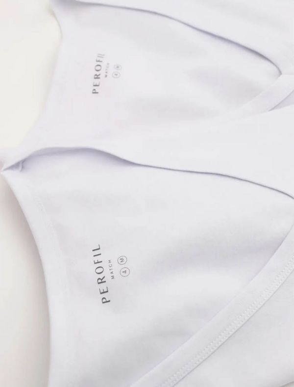 Maglia manica corta in cotone Perofil - bianco