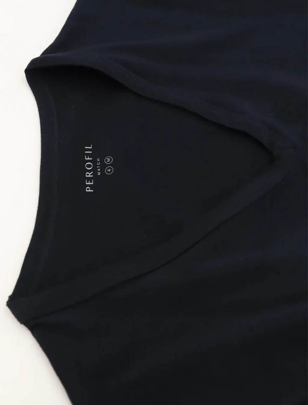 Maglia manica corta in cotone Perofil - blu