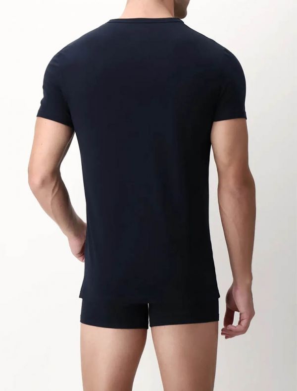 Maglia manica corta in cotone Perofil - blu