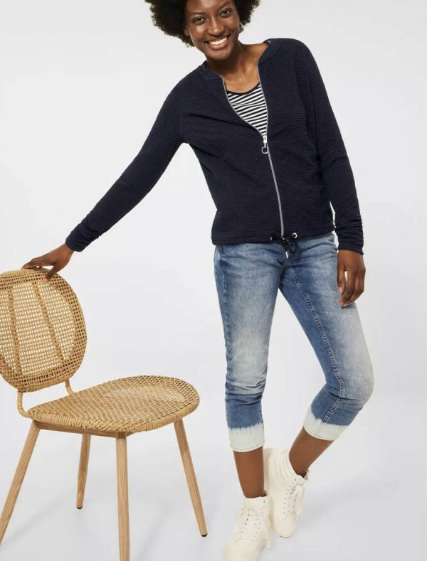Maglia in felpa aperta Cecil - deep blue