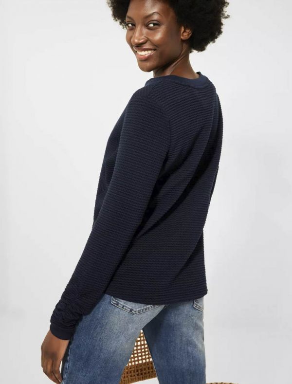 Maglia in felpa aperta Cecil - deep blue