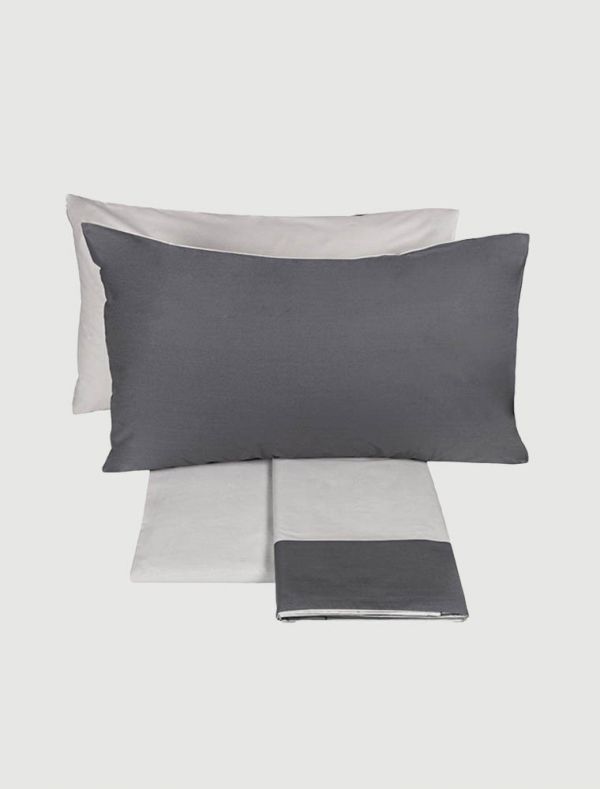 Completo lenzuola 2 piazze Fazzini - betulla piombo