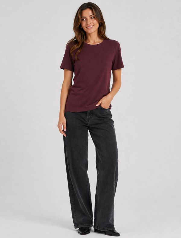 T-shirt manica corta Only - bordeaux