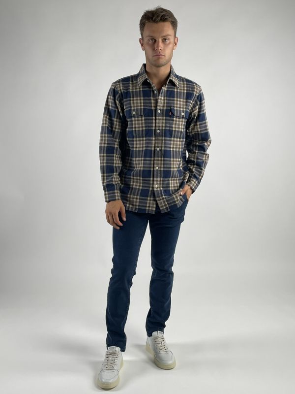Camicia manica lunga flanella Levi's - blu beige
