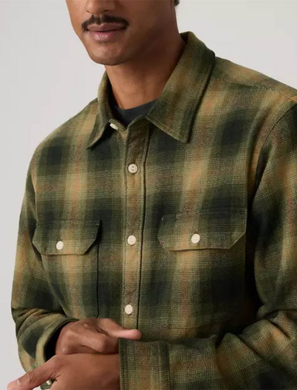 Camicia manica lunga flanella Levi's - verde militare