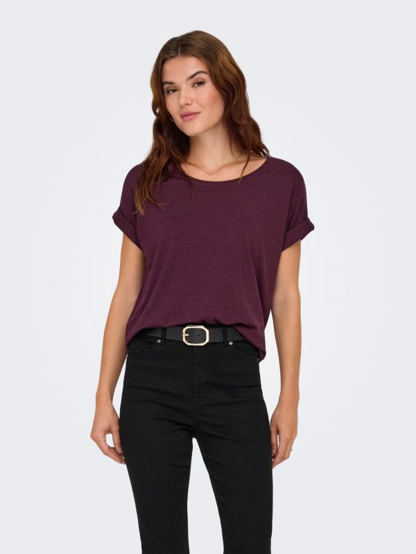 T-shirt manica corta Only - bordeaux