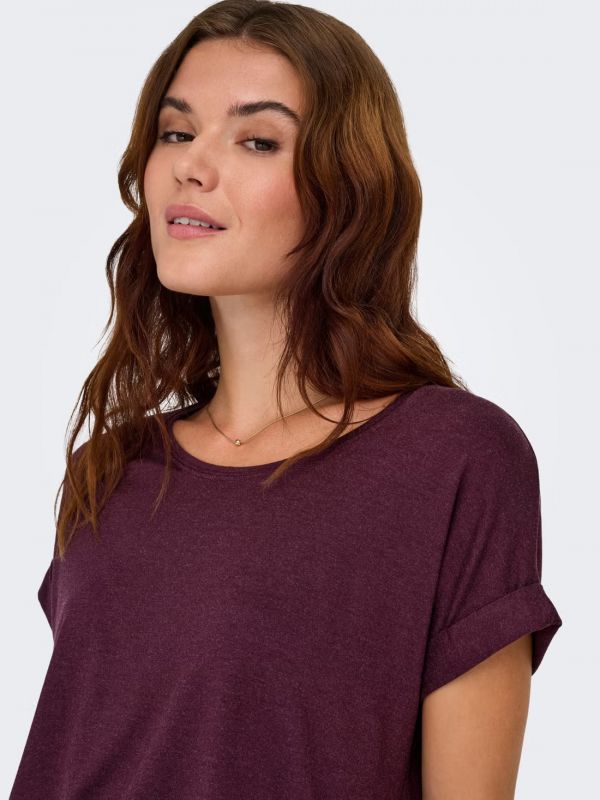 T-shirt manica corta Only - bordeaux