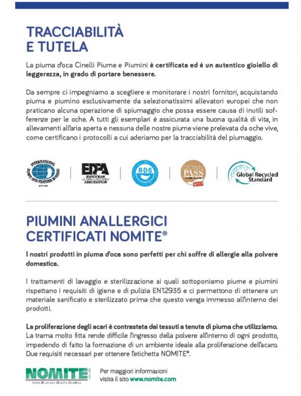 Piumino 1 piazza Cinelli - bianco