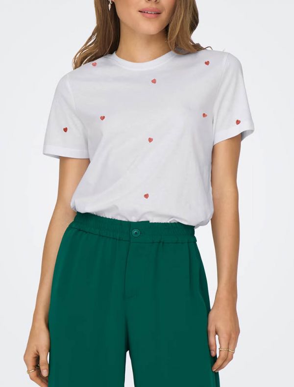 T-shirt manica corta Only - cuore