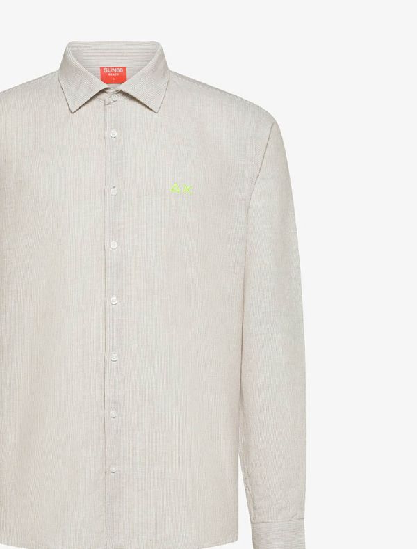 Camicia manica lunga Sun68 - grigio bianco