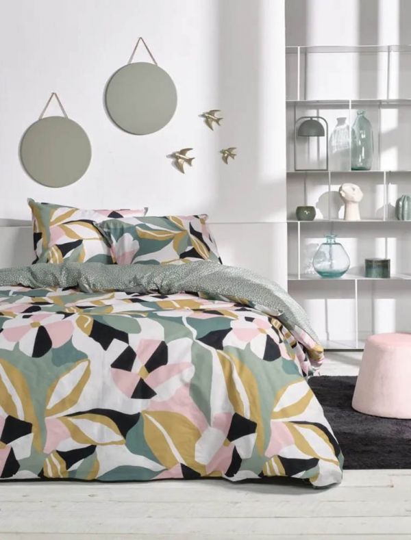 Copripiumino 2 piazze Bianca-sisu - salvia