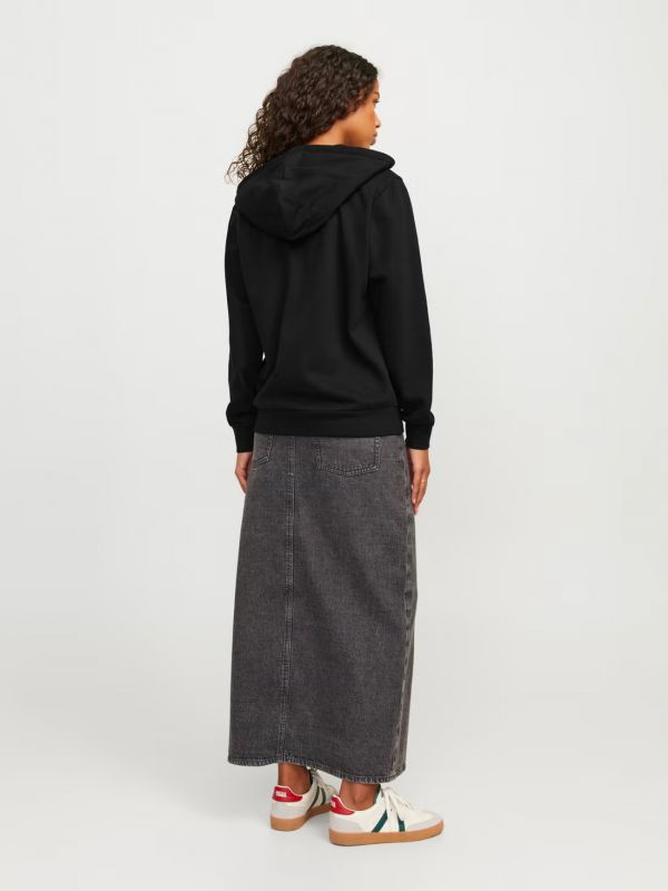 MAGLIA IN FELPA CON ZIP E CAPPUCCIO Jjxx - black