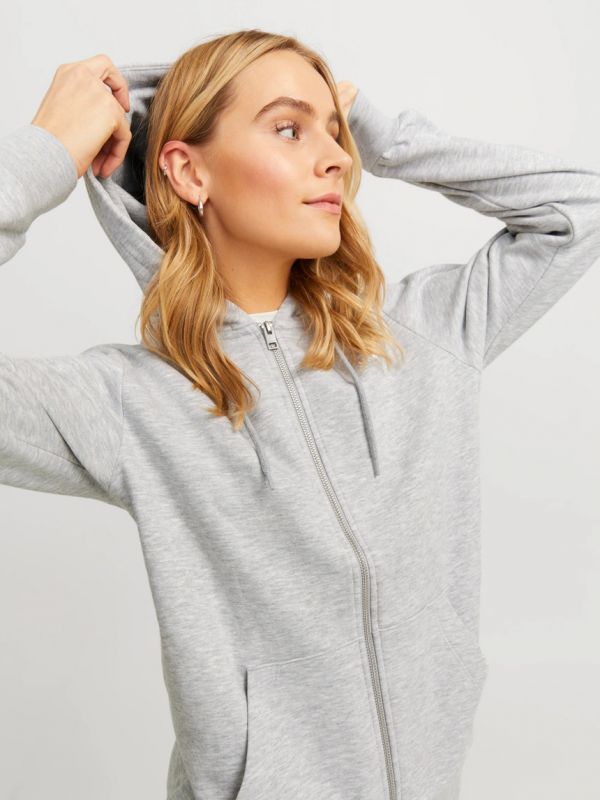Maglia in felpa zip cappuccio Jjxx - light grey melange