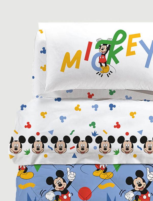 Completo lenzuola 1 piazza Disney - azzurro