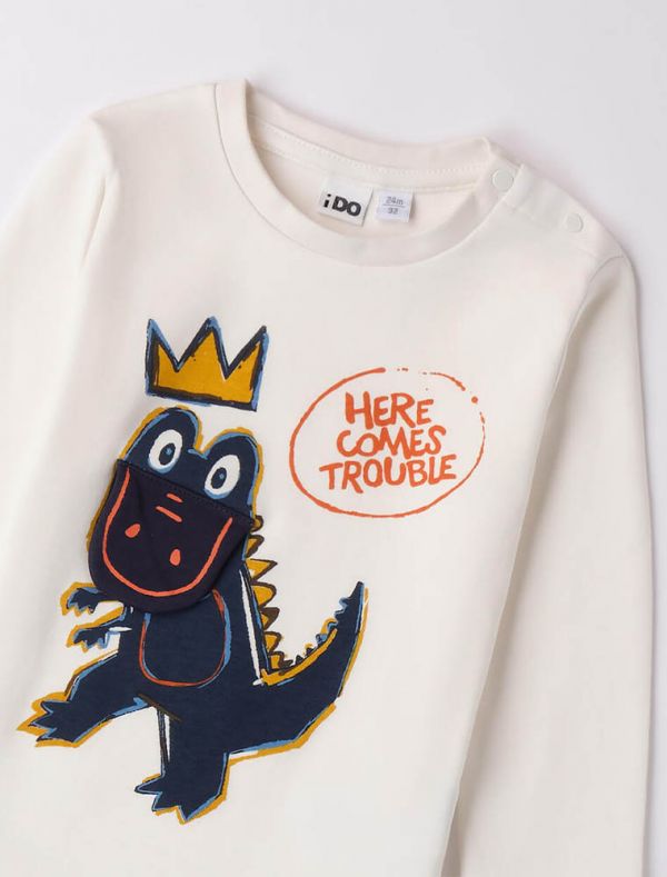 T-shirt manica lunga I Do - panna