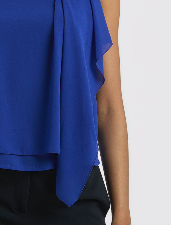Camicia manica corta Rinascimento - blu cina