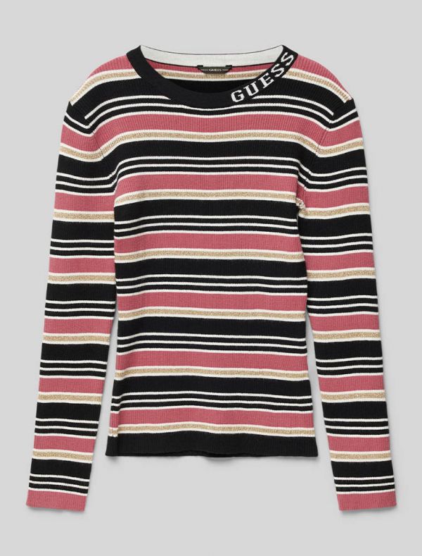 Maglia manica lunga Guess - nero rosa