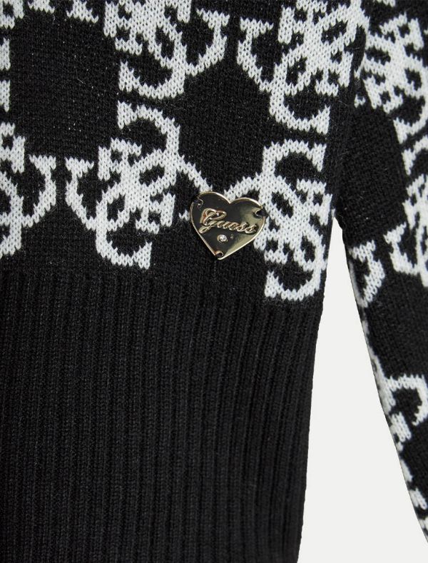 Pullover manica lunga Guess - bianco nero
