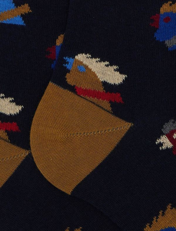 Calzini cotone lunghi Gallo - navy