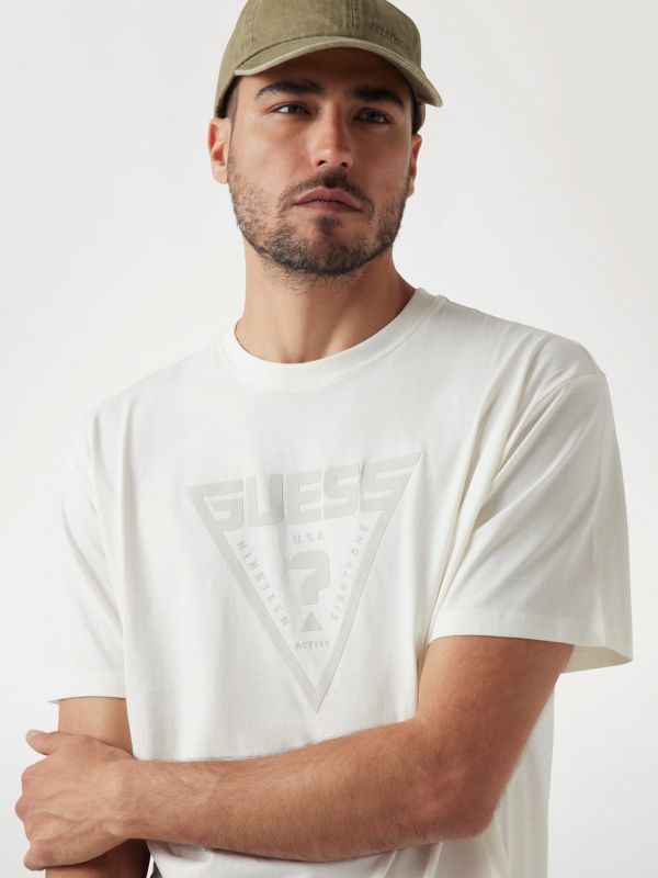 T-shirt manica corta sportiva Guess Sport - bianco