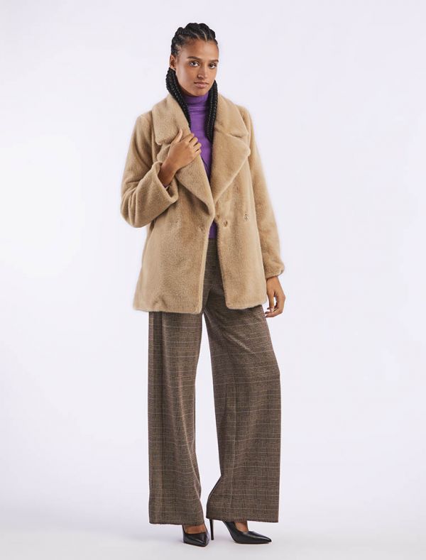 Giaccone ecopelliccia Diana Gallesi - beige
