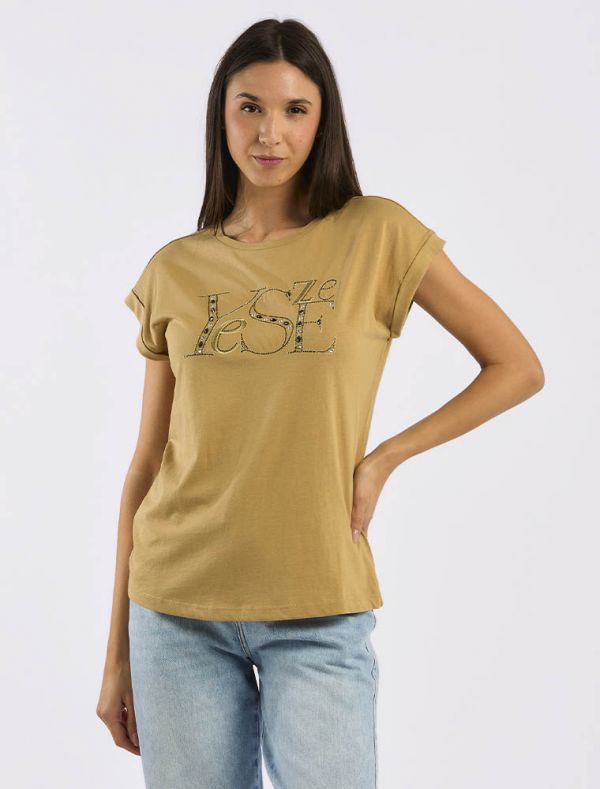 T-shirt manica corta Yes Zee - cammello
